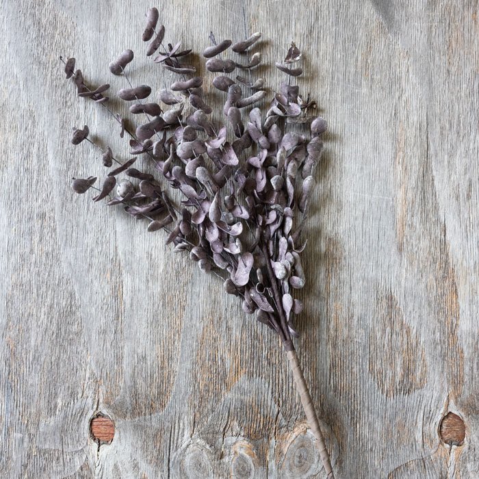 Artificial eucalyptus plum purple faux fake foliage stem botanical realistic Abigail Ahern