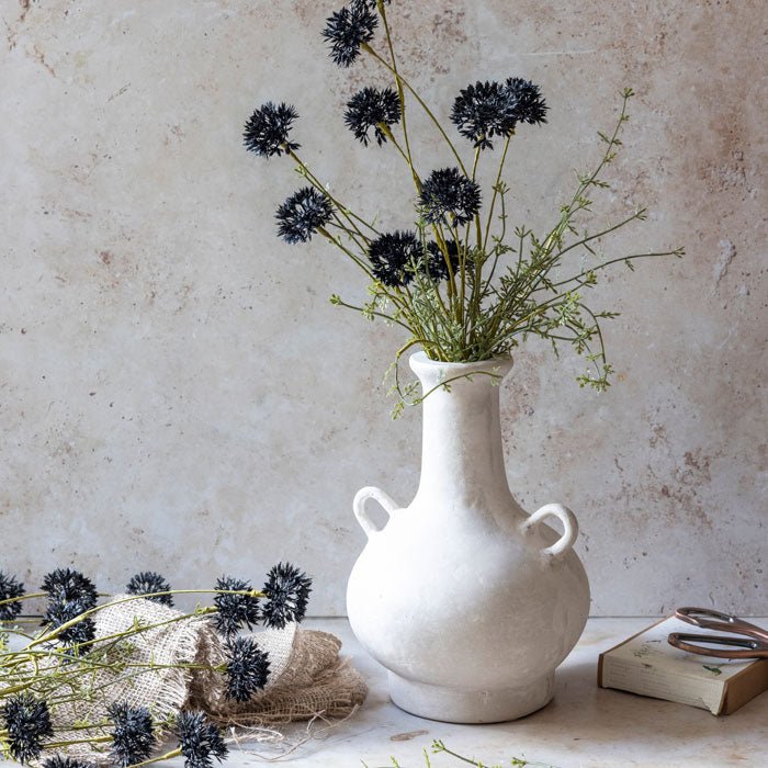Artificial melaleuca noir black faux fake flower vase arrangement botanical realistic home decor