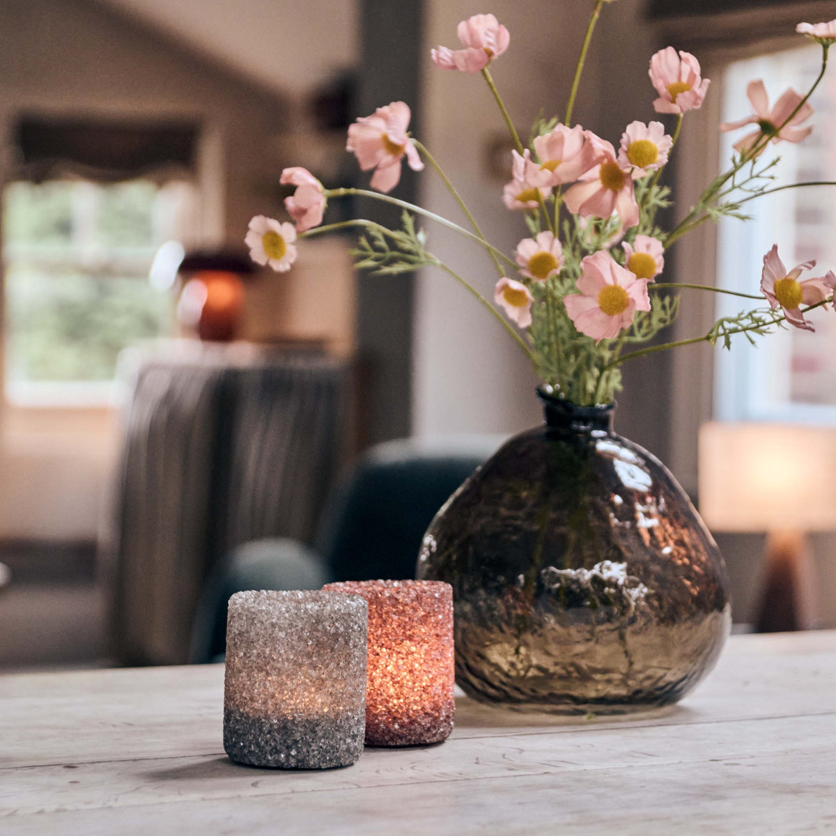 Iona Glass Candle Holder - Spice
