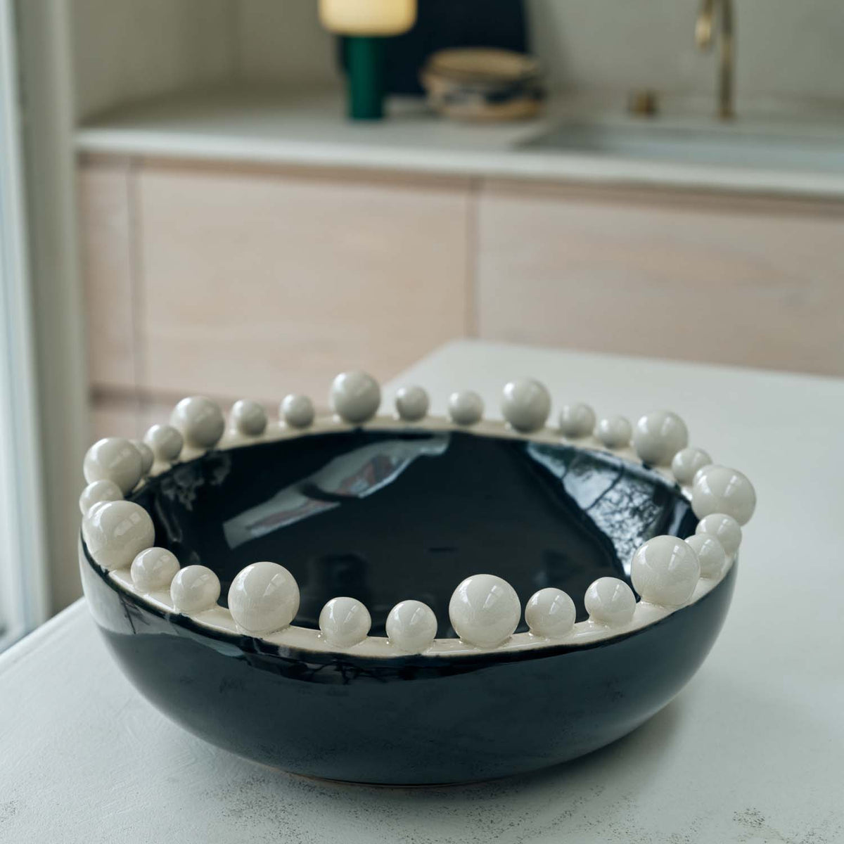 Bourton Bowl, Cream and Black