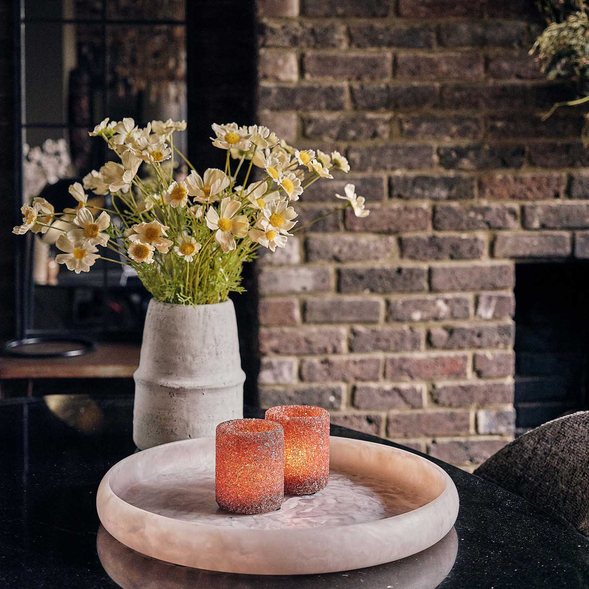 Iona Glass Candle Holder - Smoke