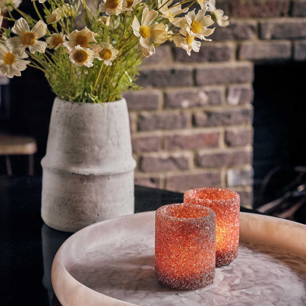 Iona Glass Candle Holder - Smoke