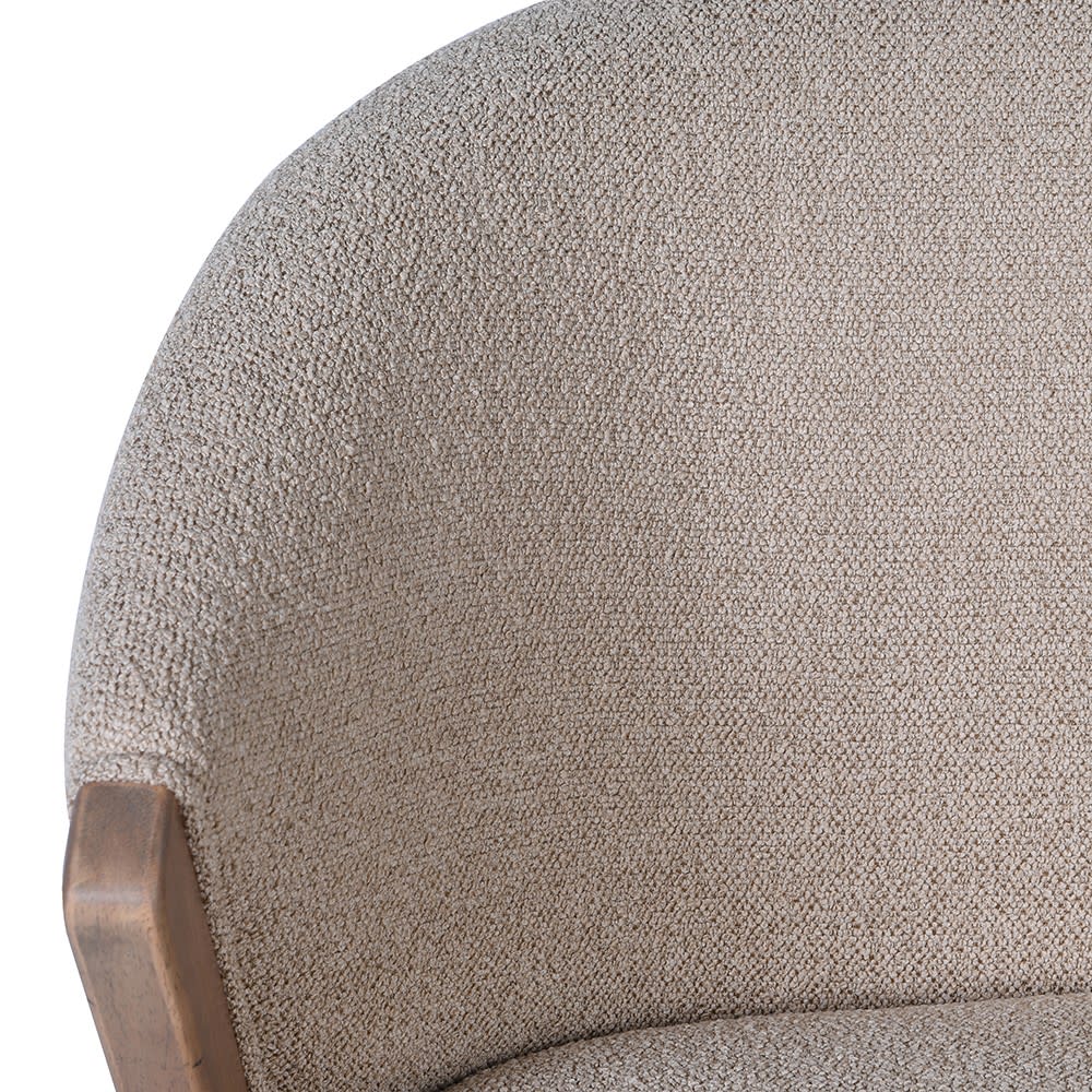 Lyndon Curved Accent Chair, Clay