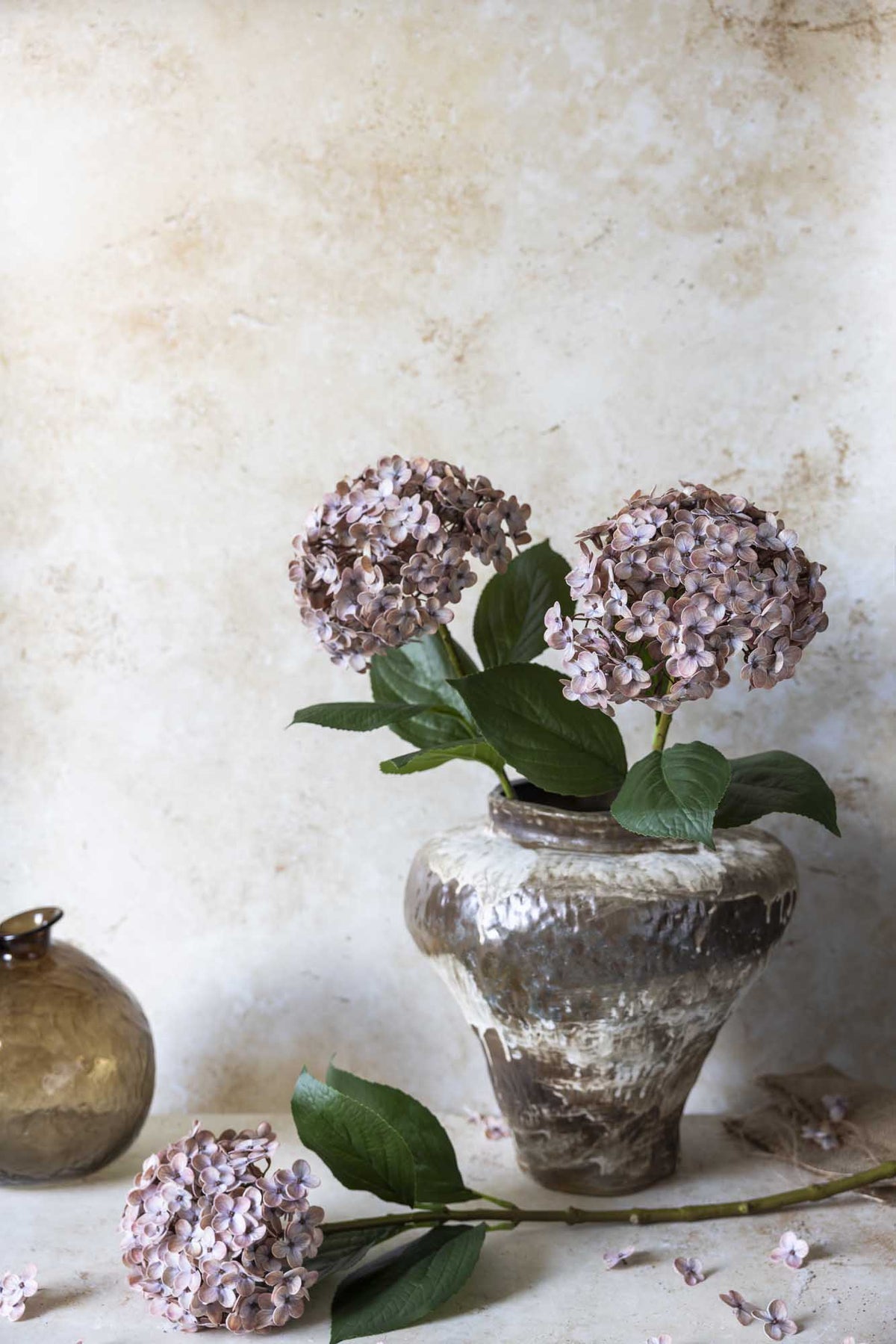 Artificial Real Touch Hydrangea, Antique Blush
