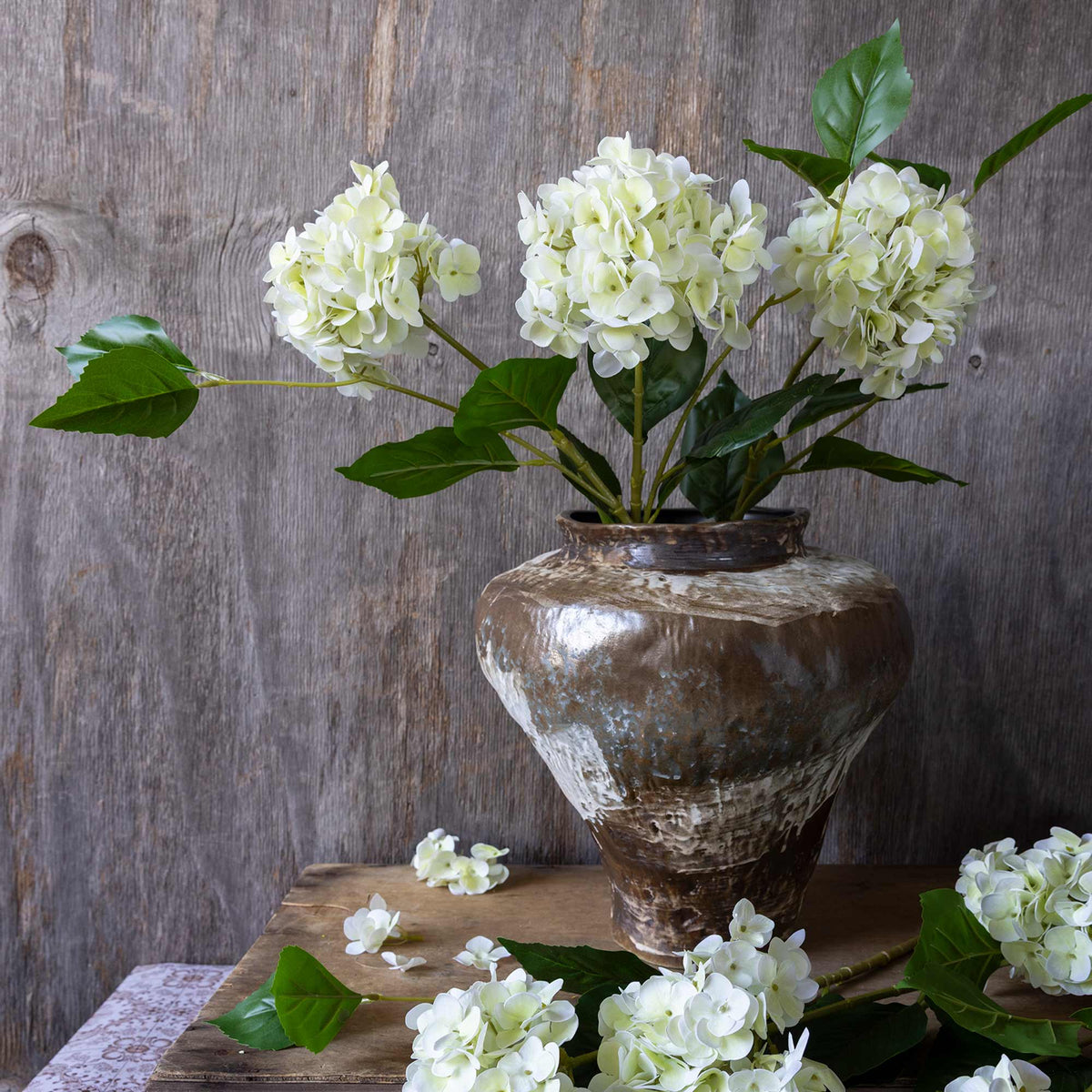 Artificial Real Touch Hydrangea, Zest - Set of 3