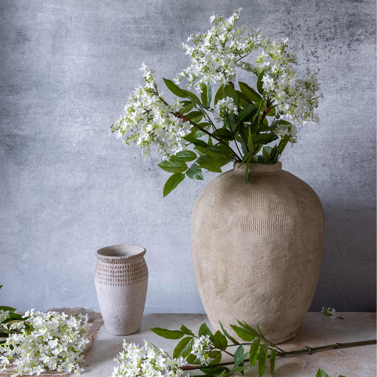 Artificial Lilac Stem, White