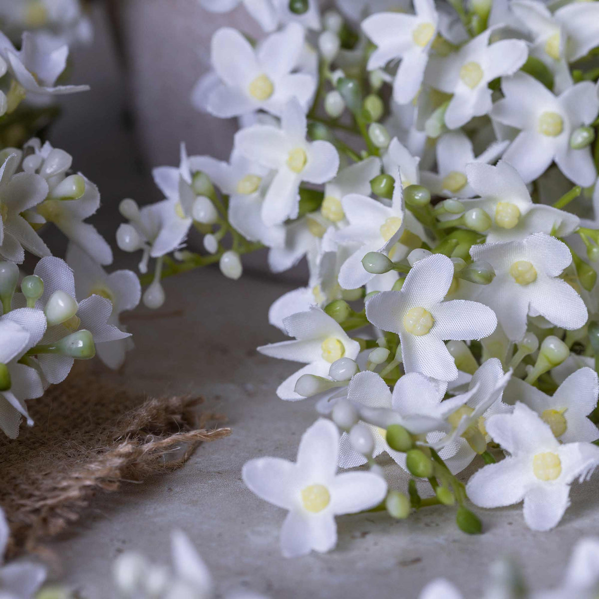 Artificial Lilac Stem, White