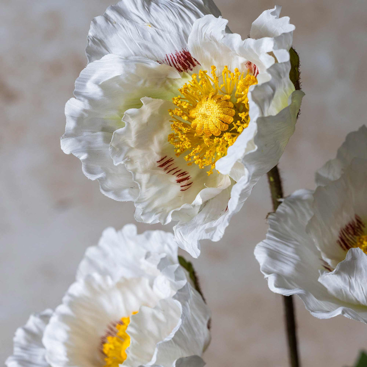 Artificial Poppy, White