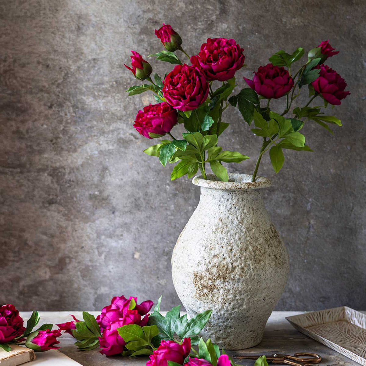 Artificial Real Touch Peony, Ruby