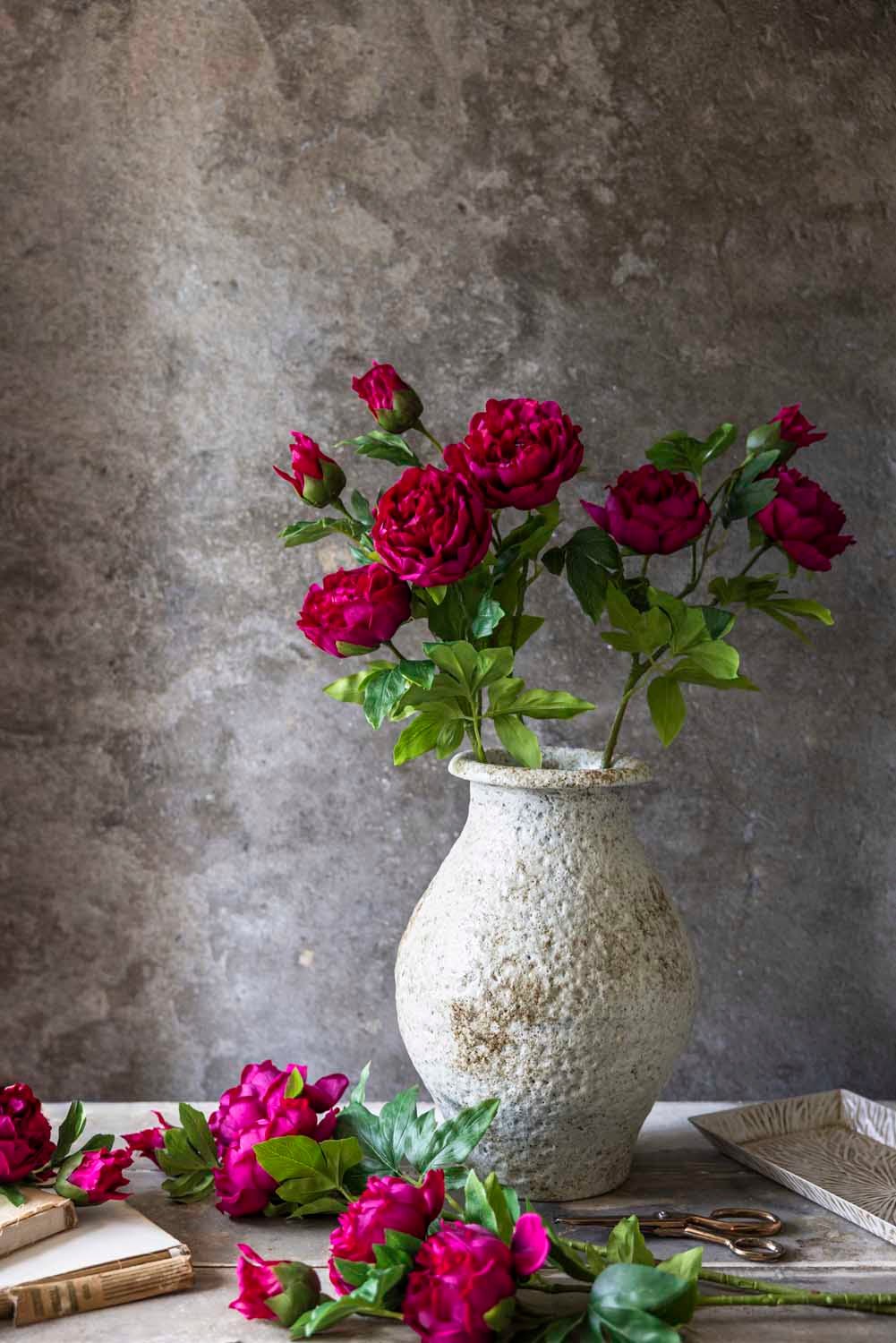 Artificial Real Touch Peony, Ruby