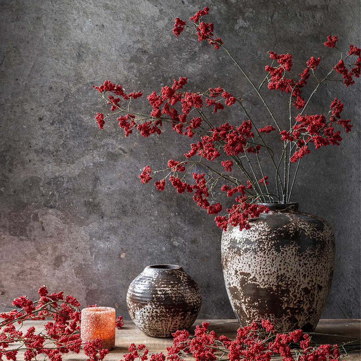 Artificial Wild Winter Berry, Ruby