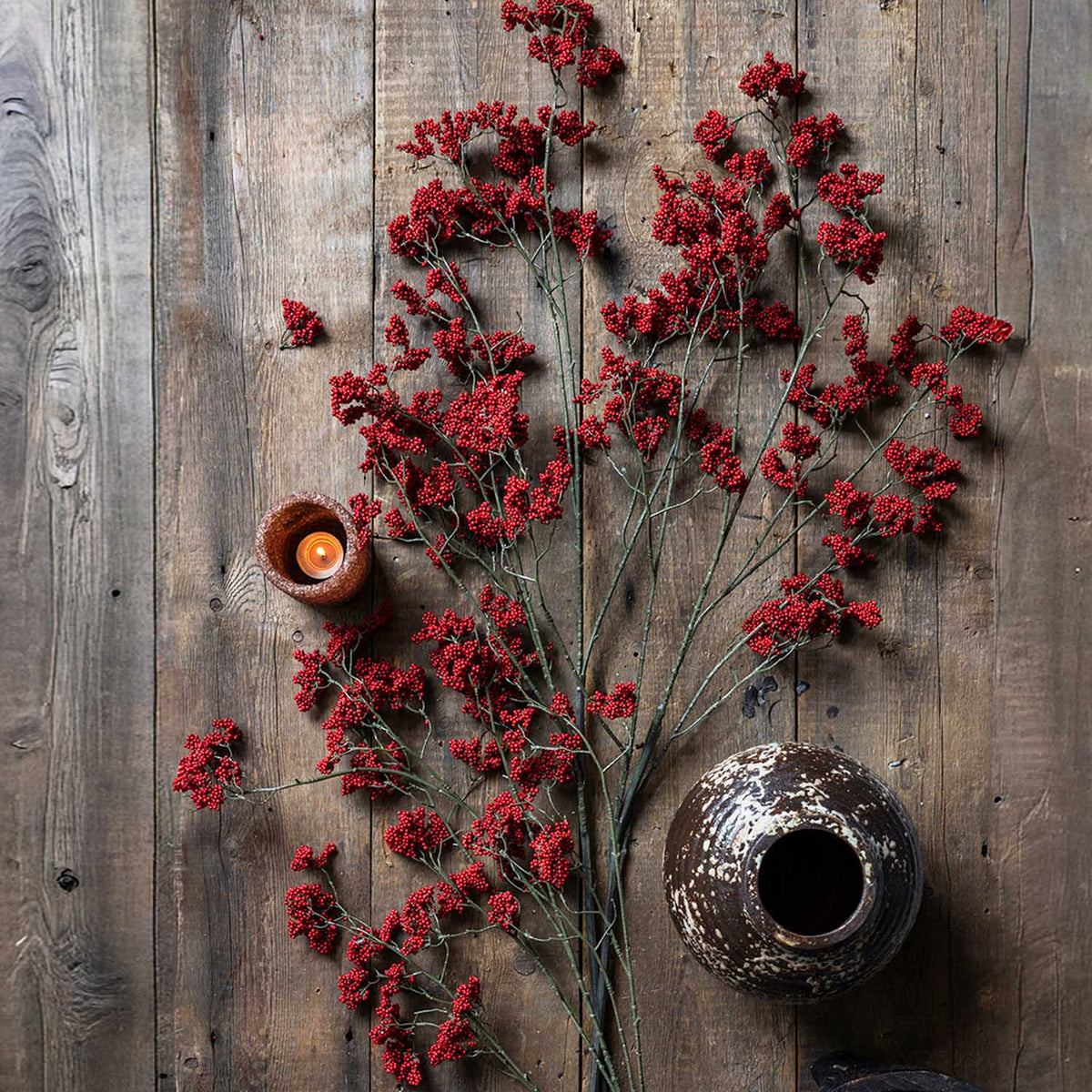Artificial Wild Winter Berry, Ruby