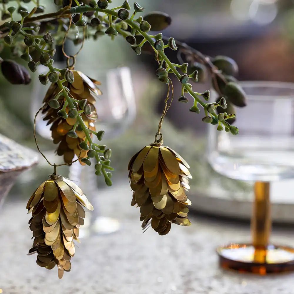 Brass Pinecone Bauble