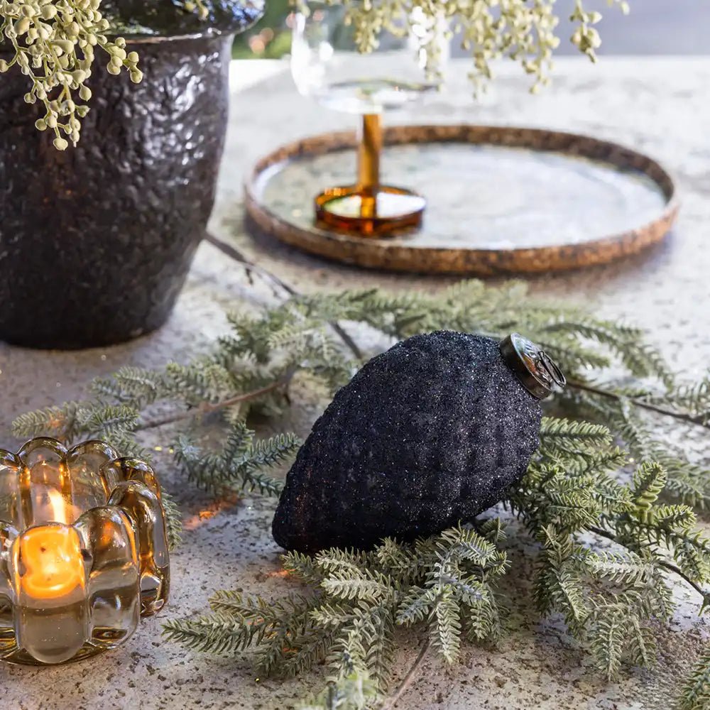 Glass Cone Glitter Bauble