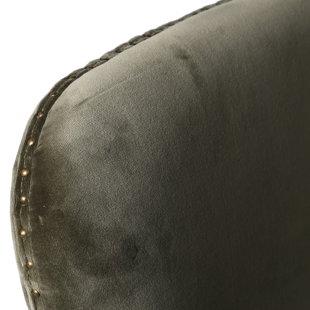 Close-up of the Abigail Ahern Thorne Velvet Dining Bench showcasing the soft, tactile velvet upholstery.