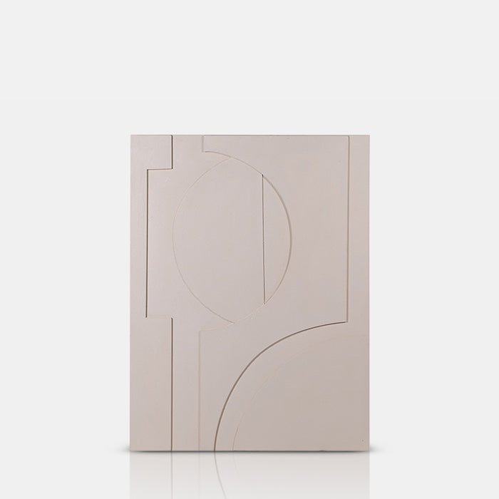 A cutout of the Melton Canvas, a large rectangular canvas featruing an abstract curved linear print in neutral tones.