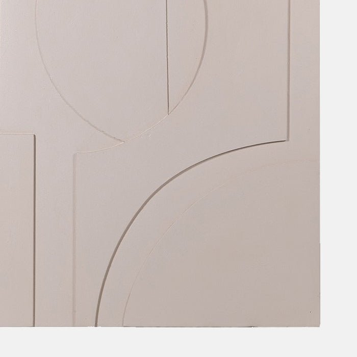The Melton Canvas, a large rectangular canvas featruing an abstract curved linear print in neutral tones.