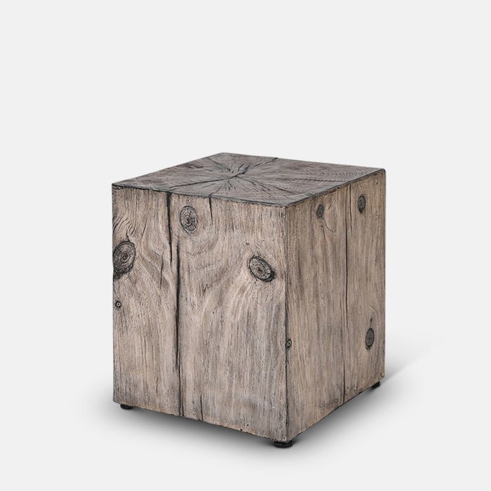 Norton stool cutout block wood effect eco composite modern side table accent furniture sustainable