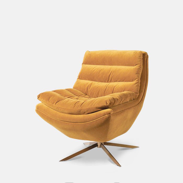 Olivia velvet swivel chair cutout mustard yellow upholstered modern accent living room furniture