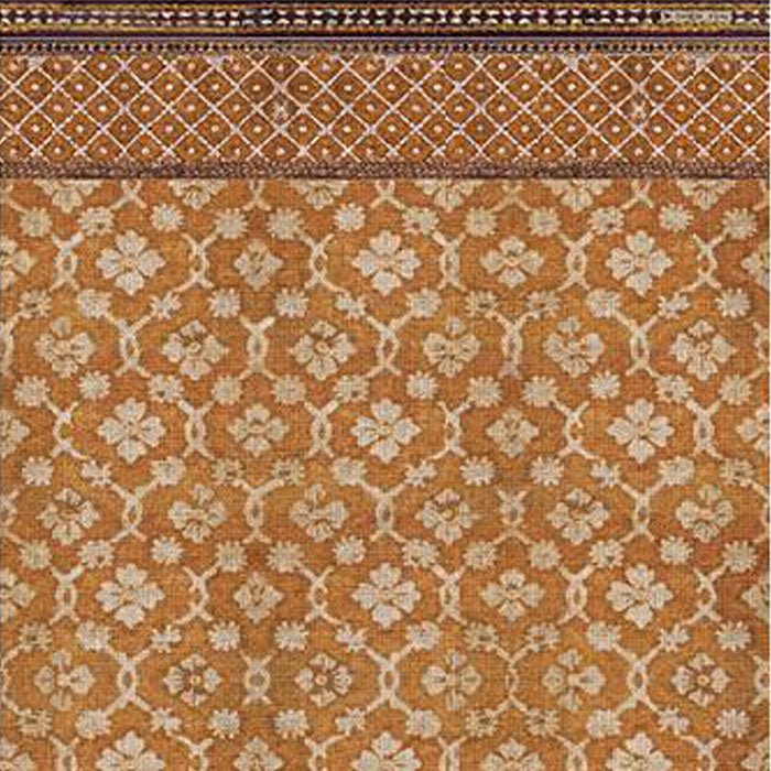 Orange and beige ornate wallpaper style pattern design.