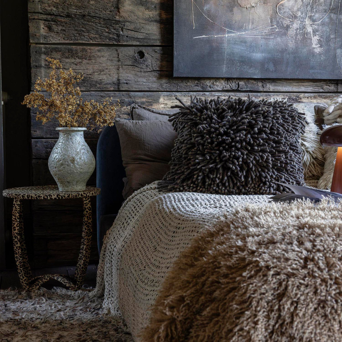 Jensen Textured Cushion, Charcoal