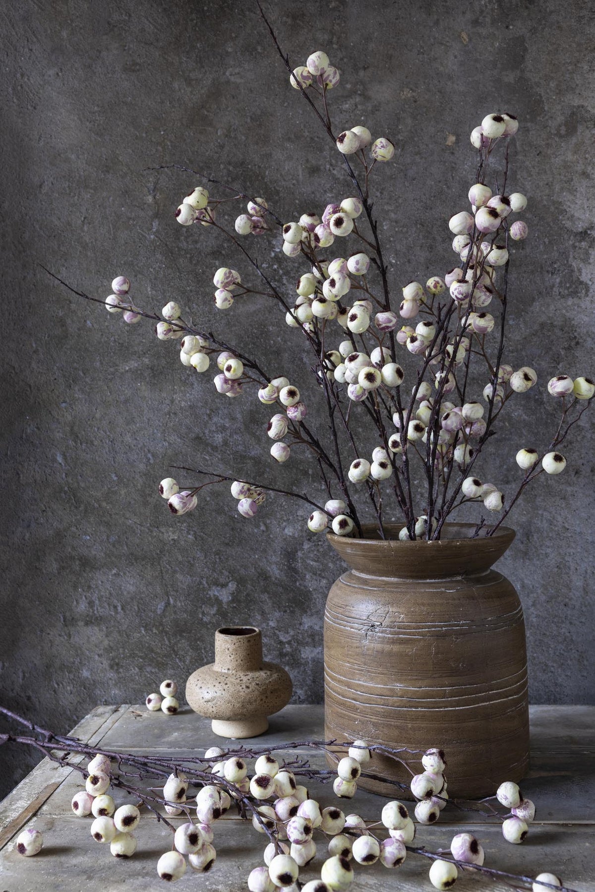 Artificial Berry Hawthorn, Cream