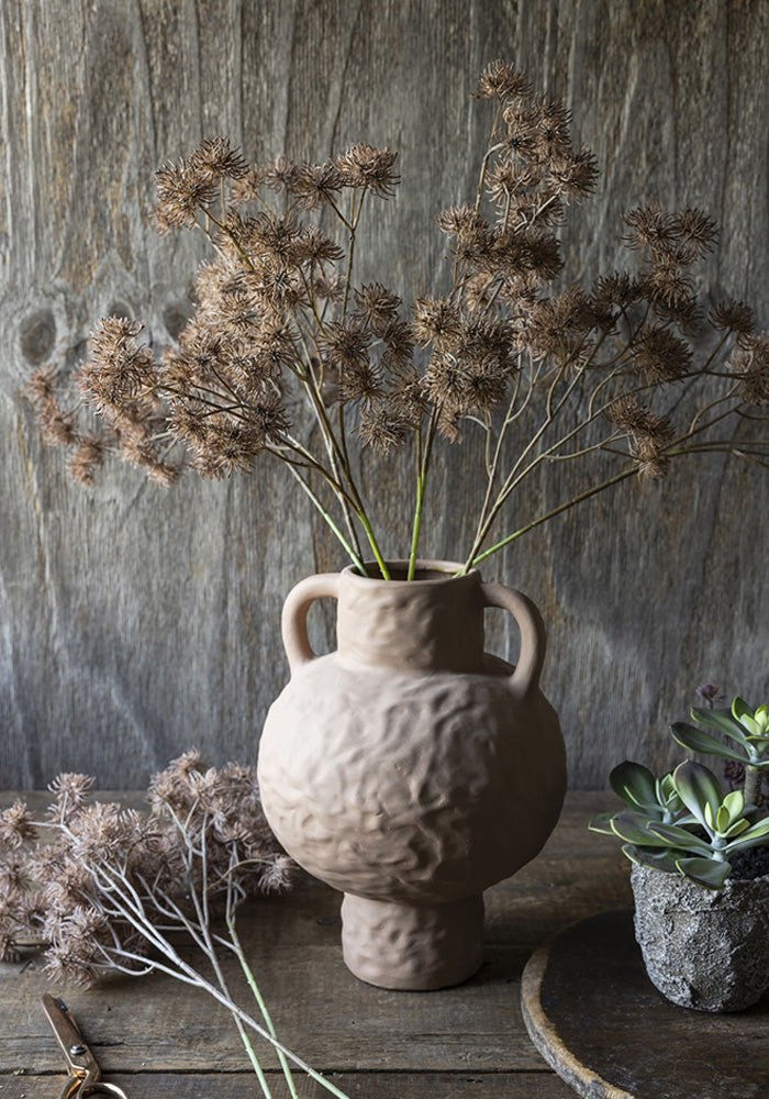 Artificial hazel faux fake flower spiky brown stems botanical realistic home decor textural
