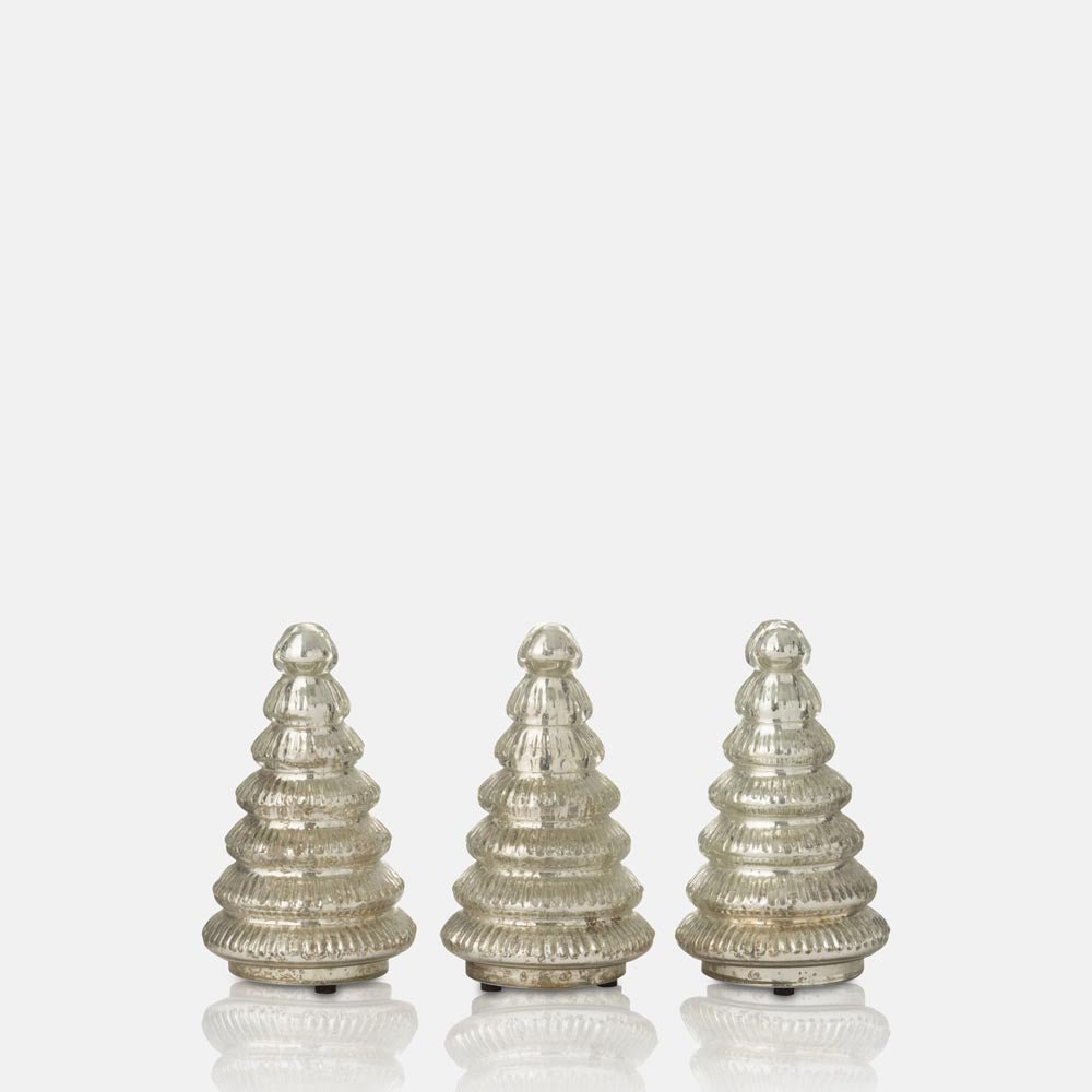 Aurora Silver Tree Portable Lamp, Set of 3