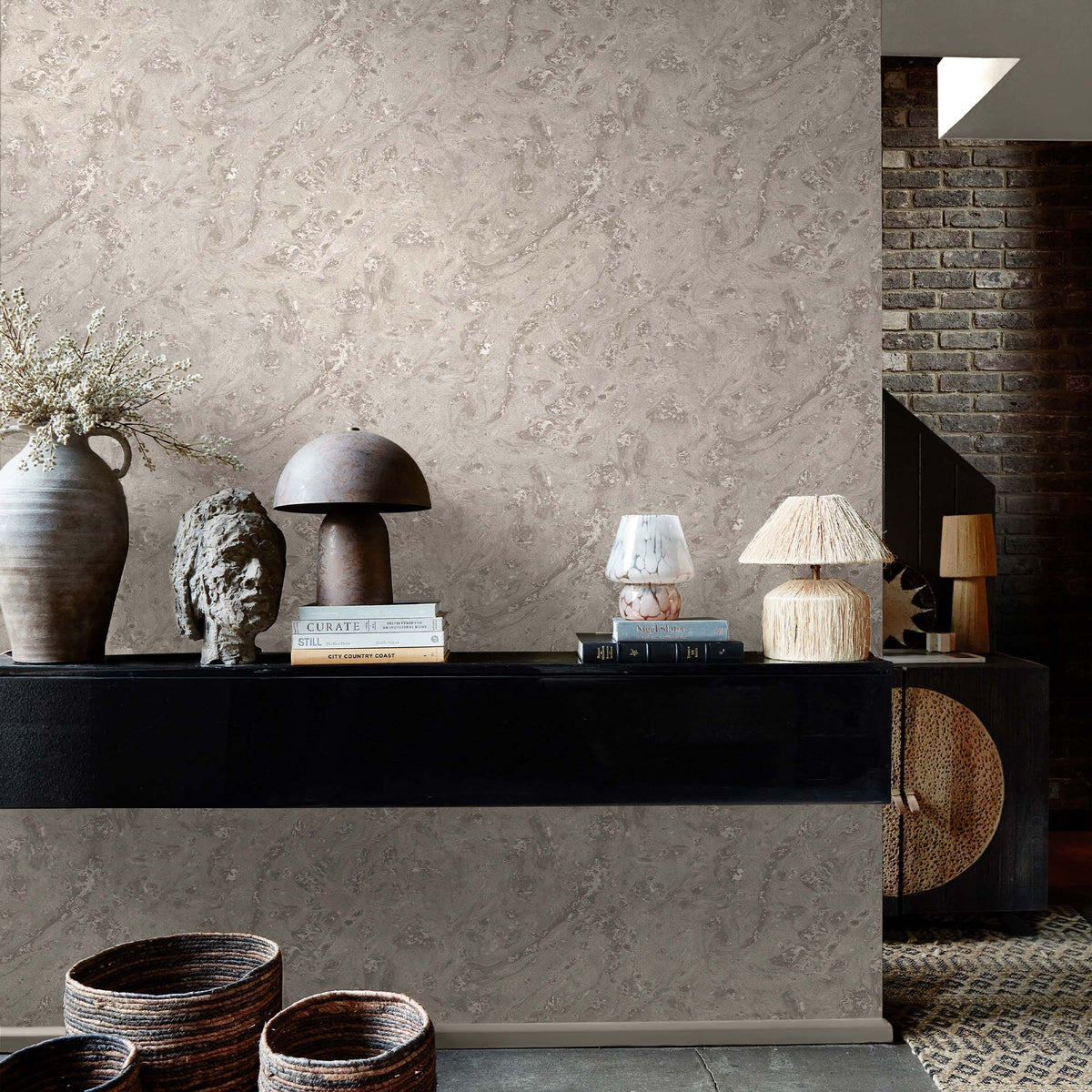Boheme Marble Wallpaper, Dove
