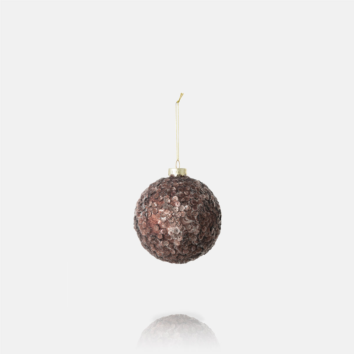 Brown Sugar Sequin Baubles, Medium - Set of 6