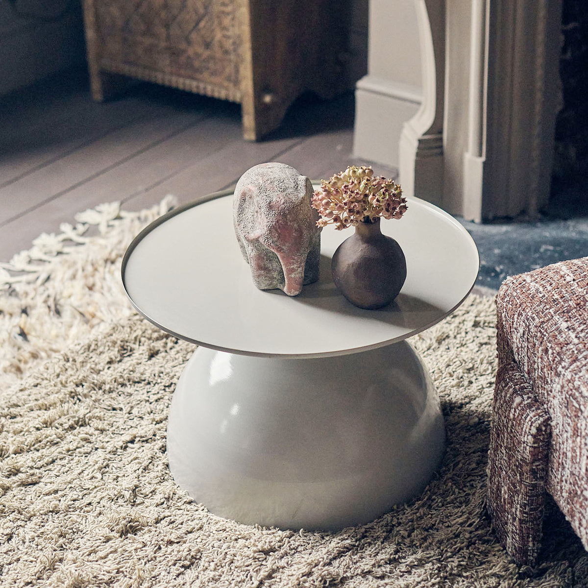 Burton Side Table, Cream