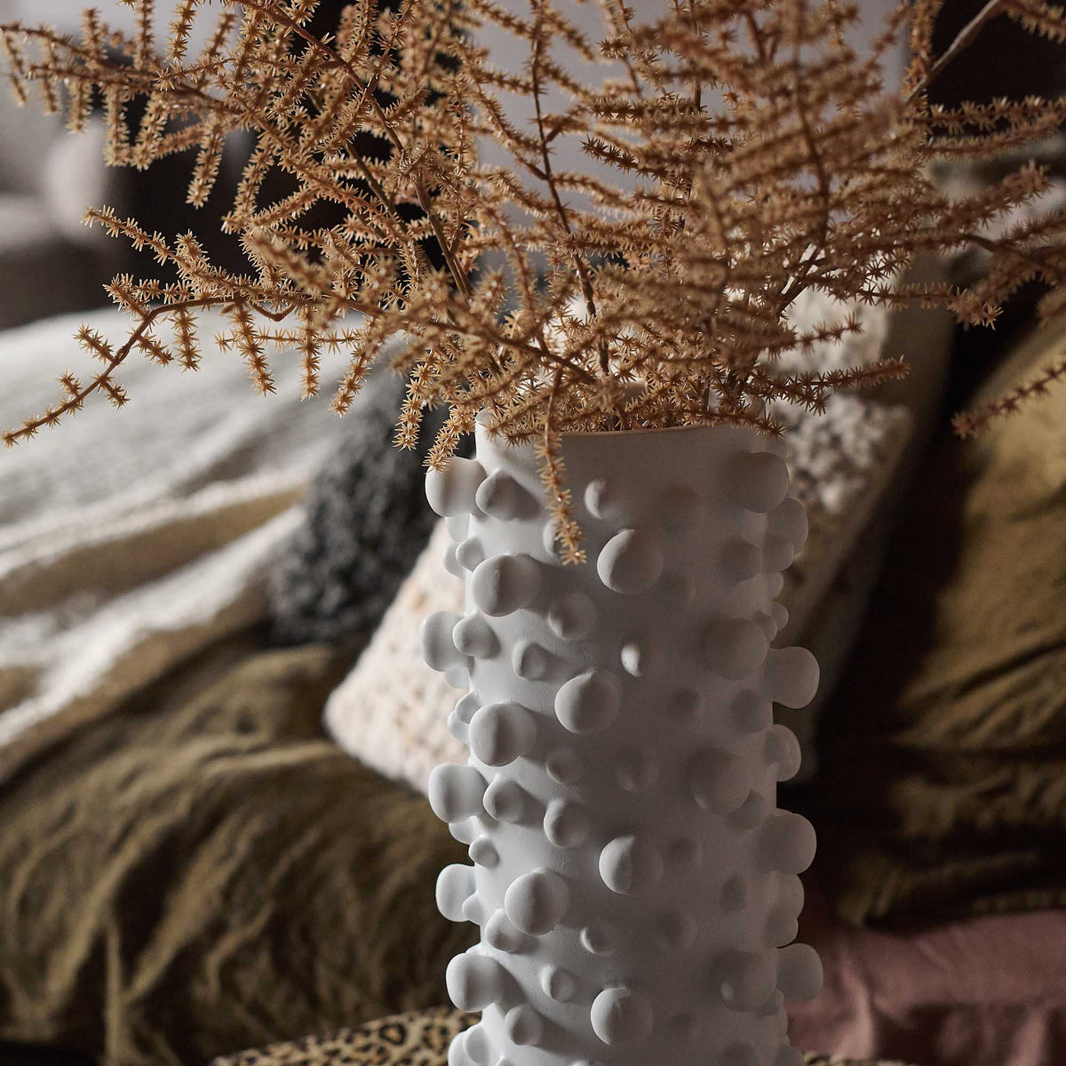Cole White Bobble Vase