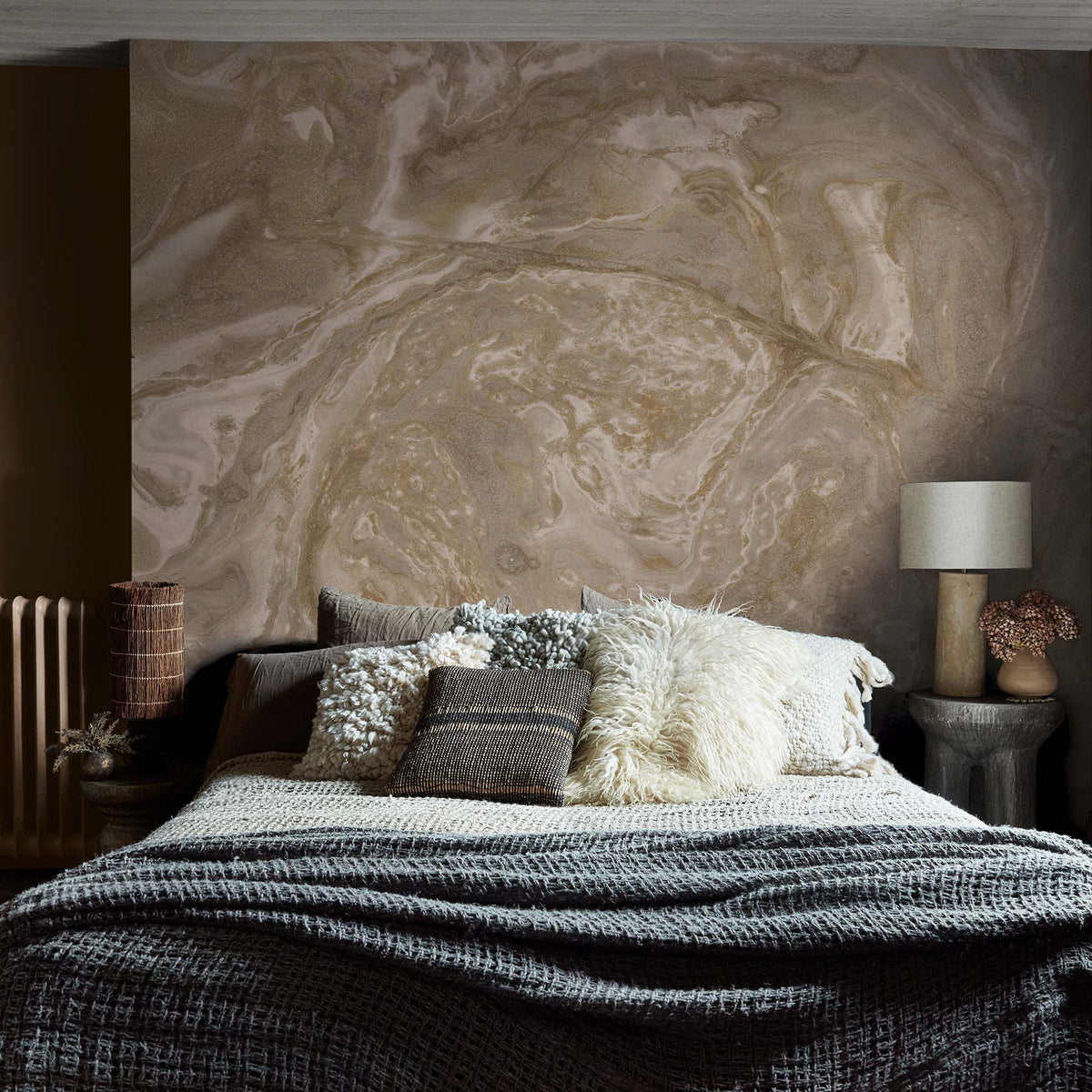 Ethereal Marble Mural, Golden