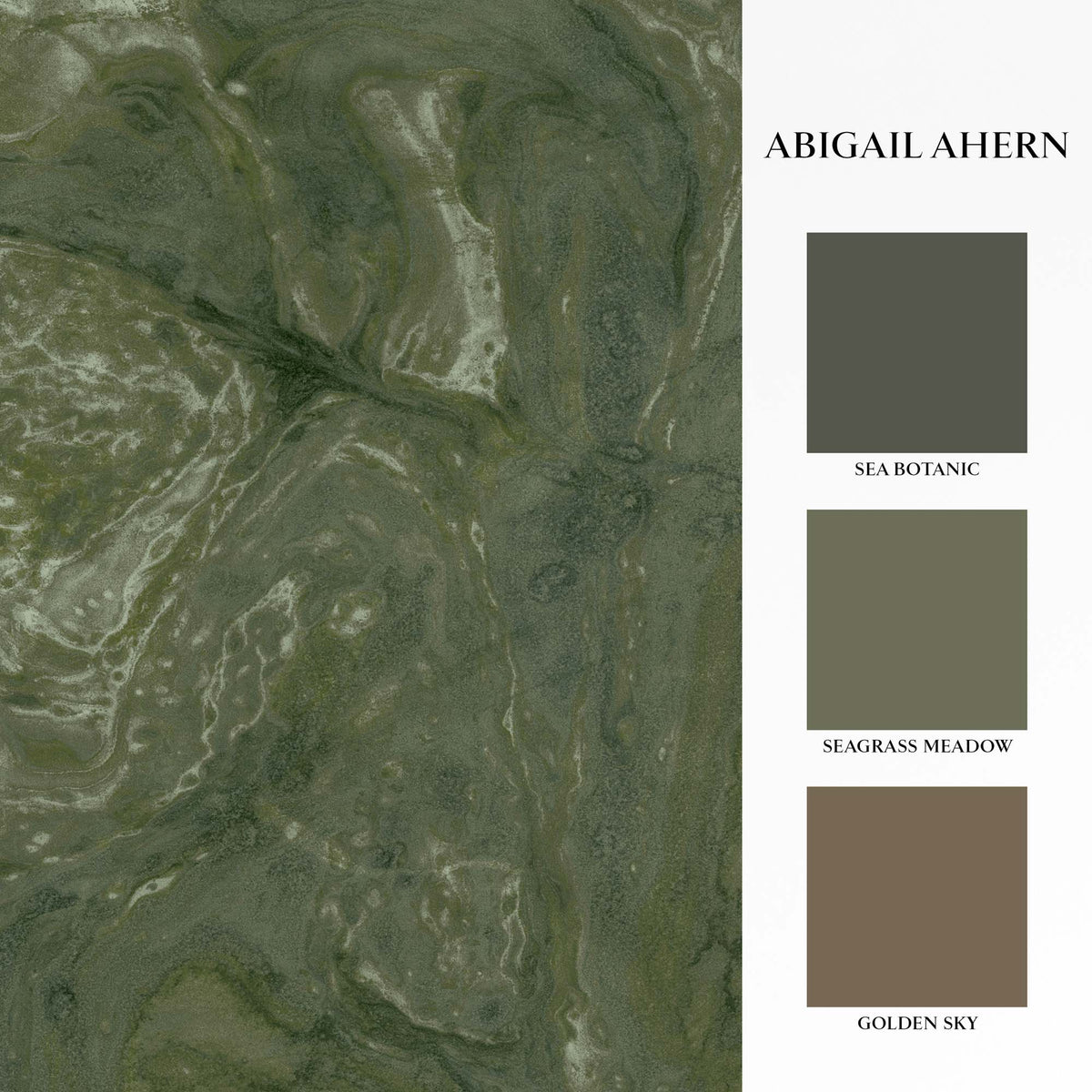 Ethereal Marble Mural, Moss - Sample Pack