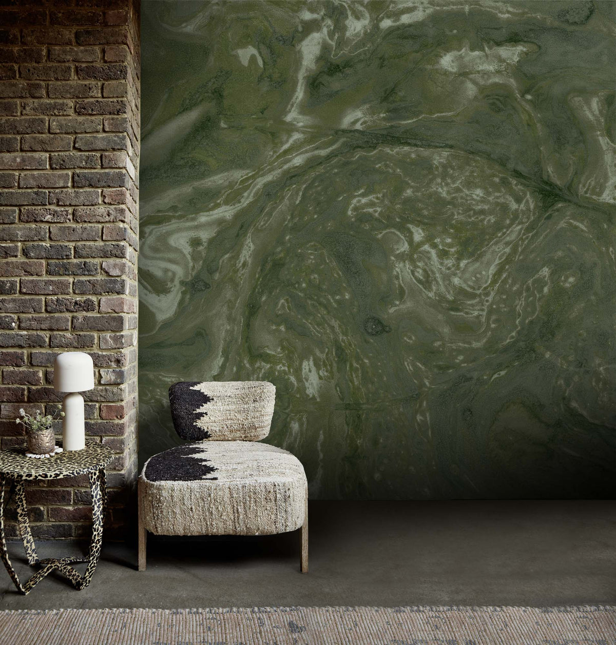 Ethereal Marble Mural, Moss - Sample Pack