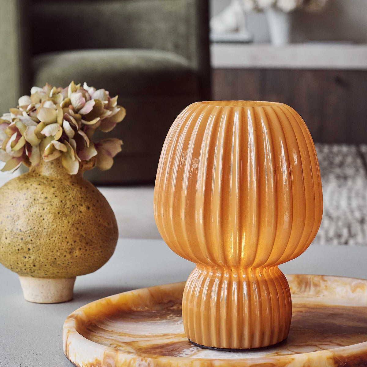 Finley Portable Table Lamp, Orange