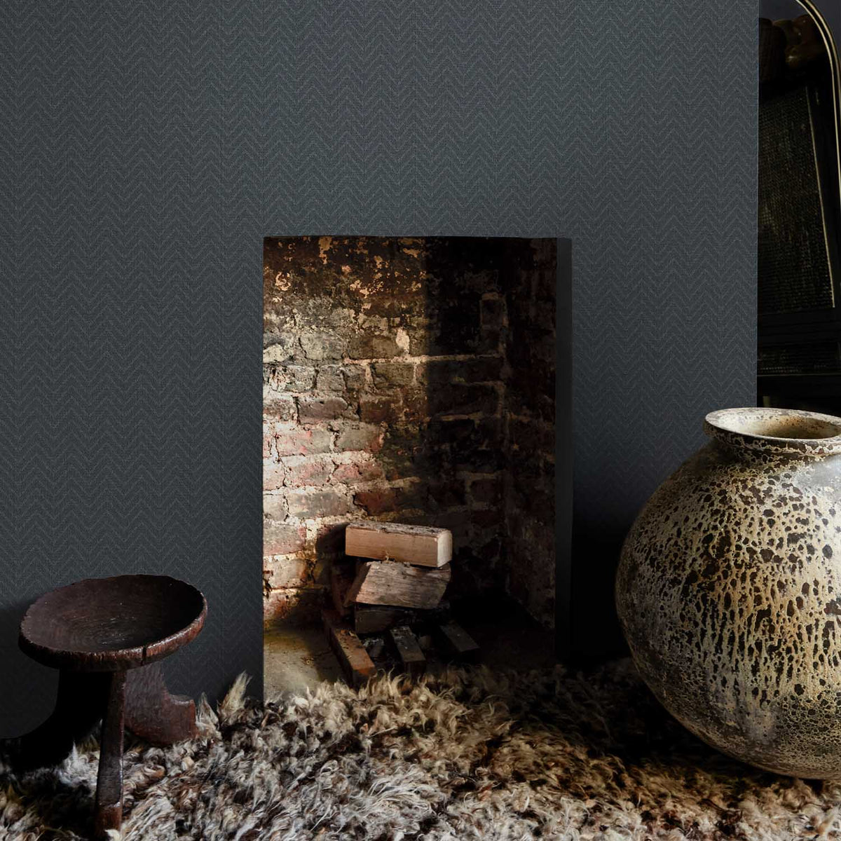 Herringbone Weave Wallpaper, Dusk