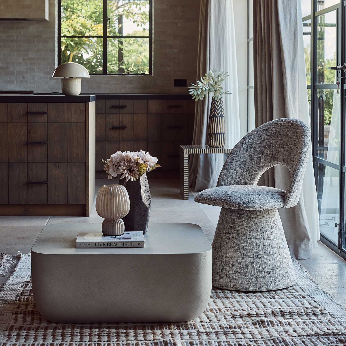 Flat Top Concrete Coffee Table