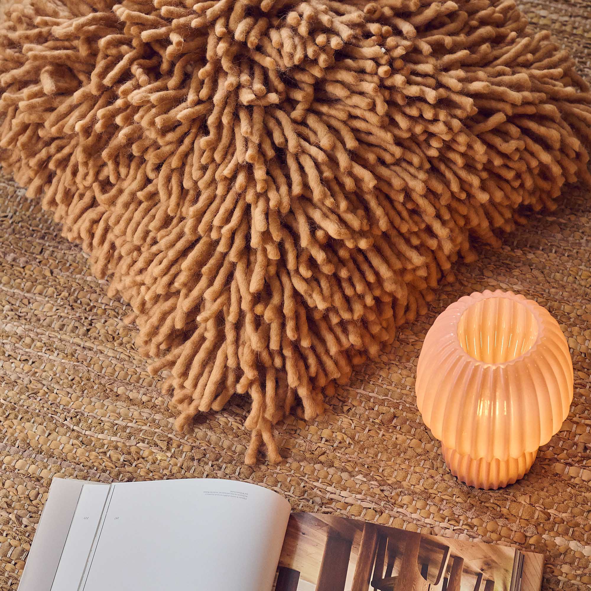 Jensen Textured Cushion, Peach | Soft Furnishings | Abigail Ahern