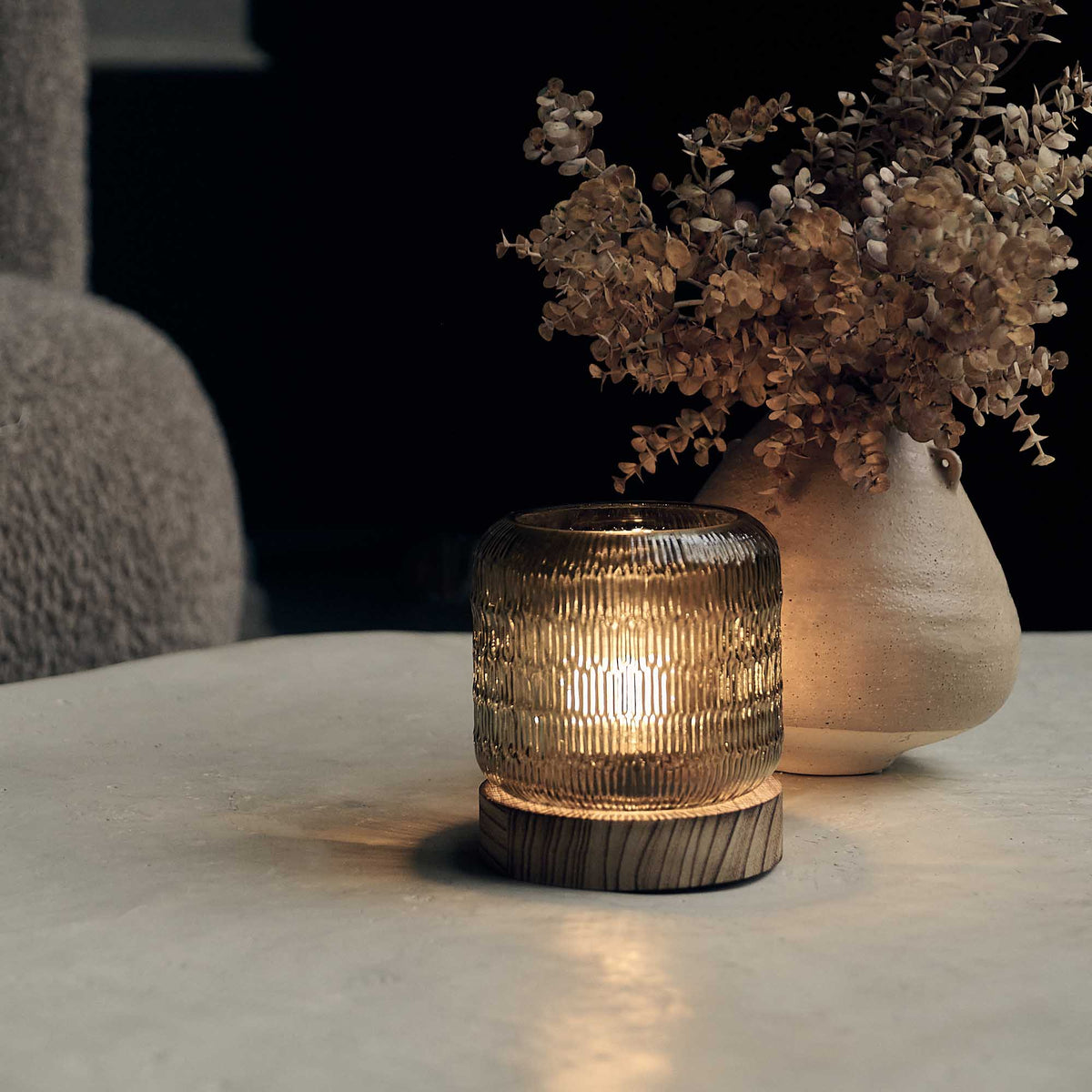 Marielle Portable Table Lamp, Slate
