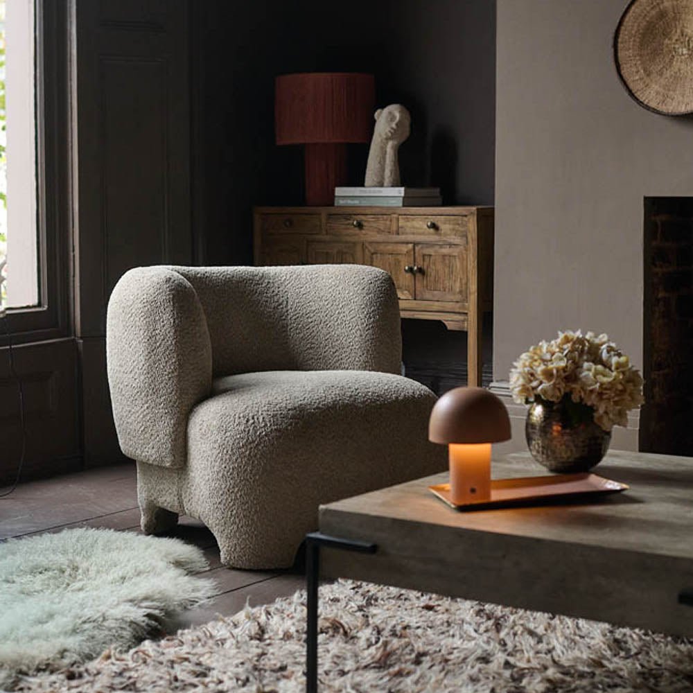 Nola Boucle Armchair, Beige