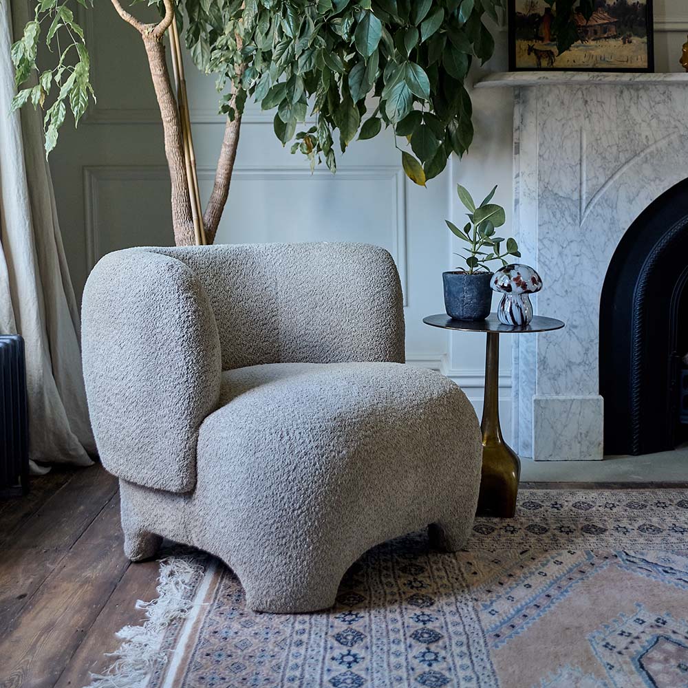 Nola Boucle Armchair, Beige