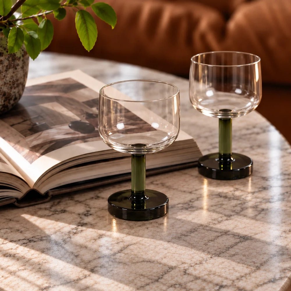 Ophelia Wine Glass, Green