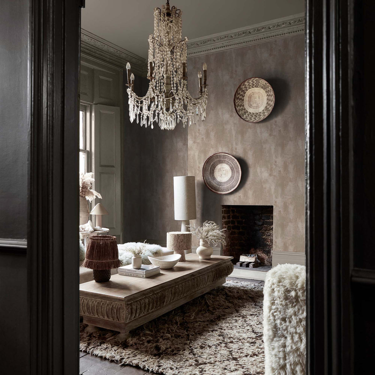 Oxidized Opulence Wallpaper, Limestone