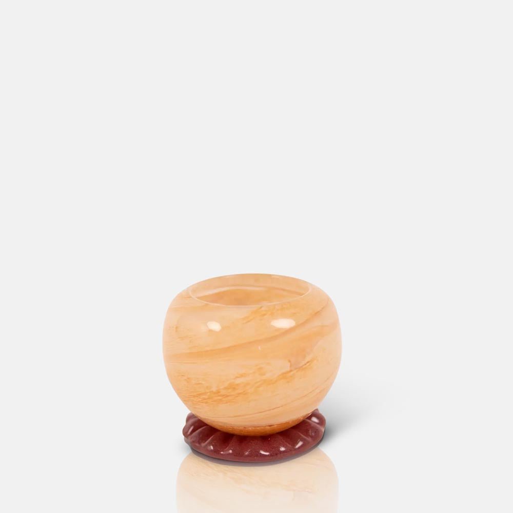 Ravello Glass Candle Holder, Peach