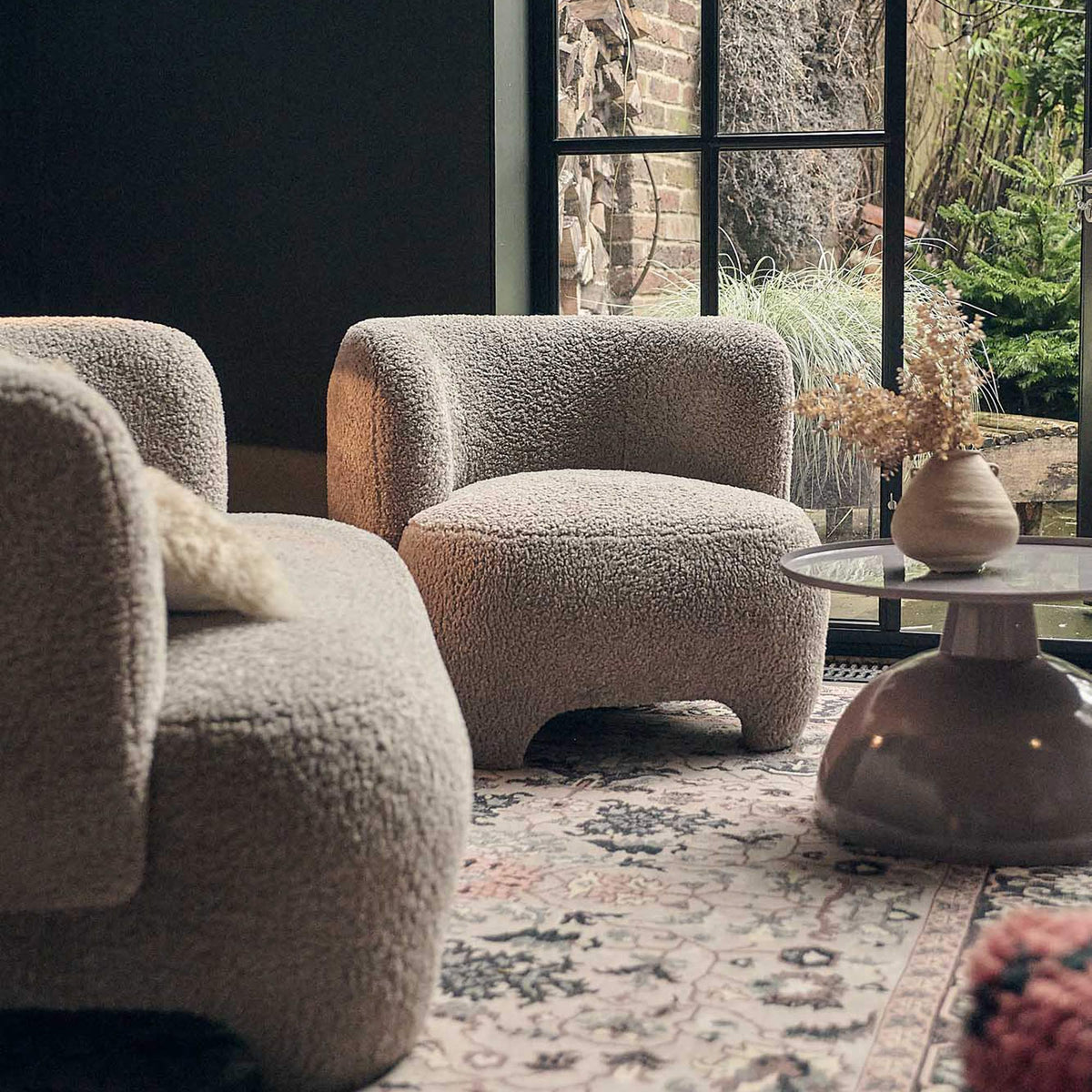 Nadia Curved Armchair, Taupe