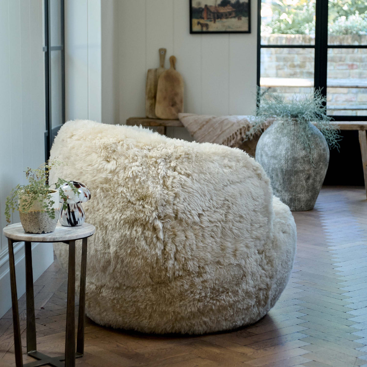 Solange Sheepskin Swivel Armchair - Honey