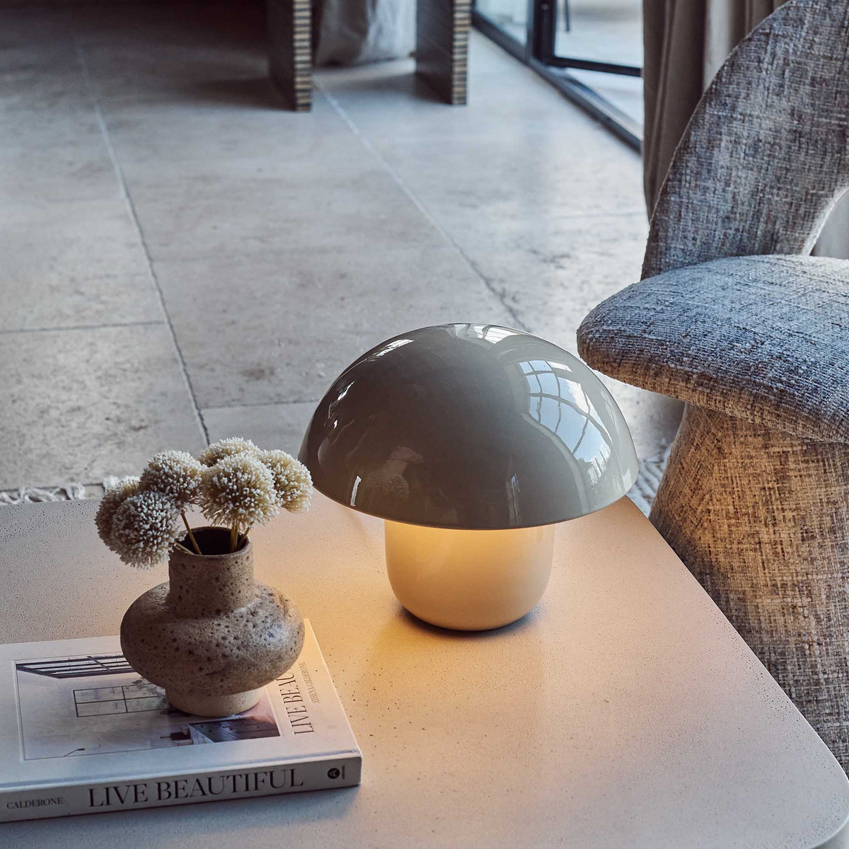 Sputnik Metal Table Lamp, Oat