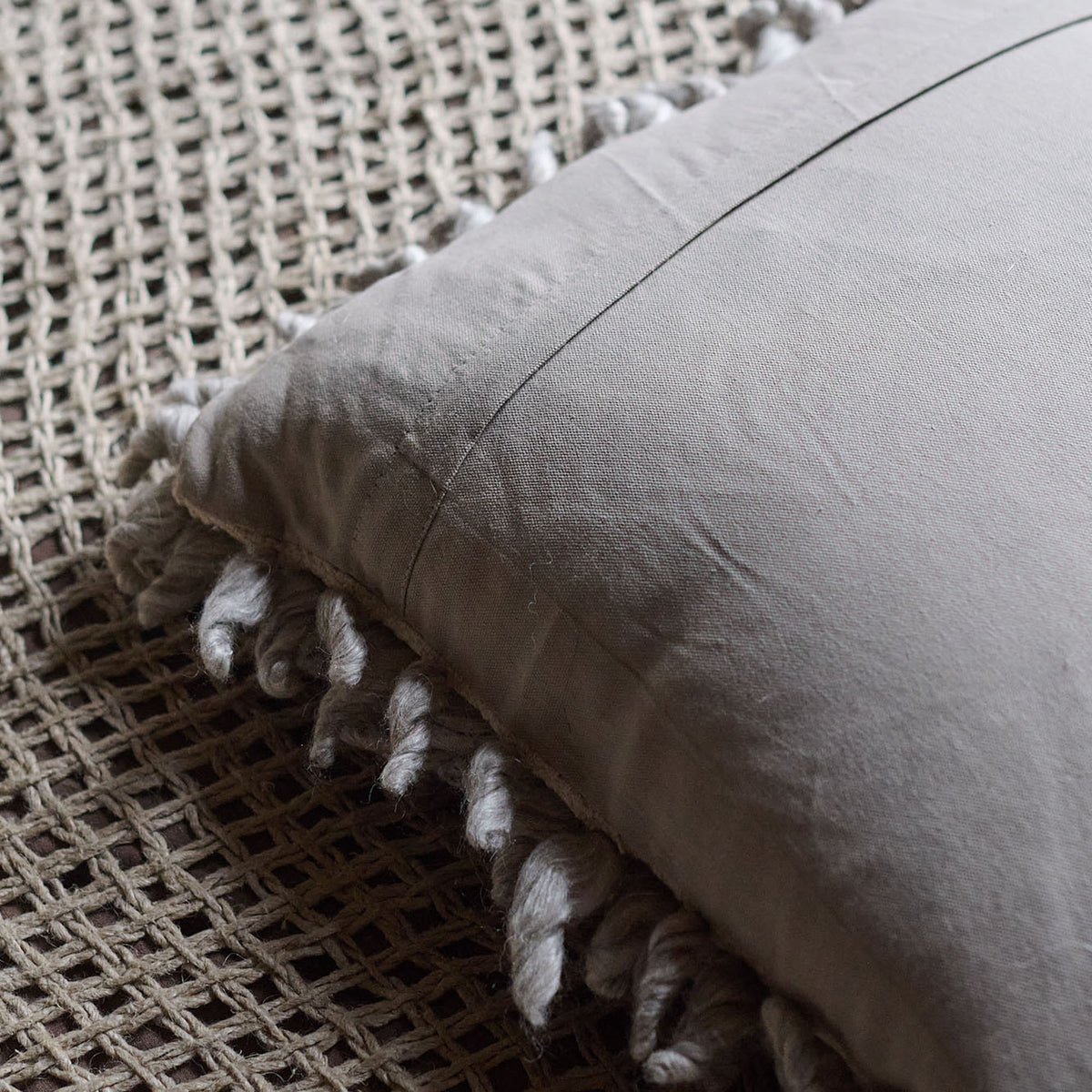 Tabor Textured Square Cushion, Stone