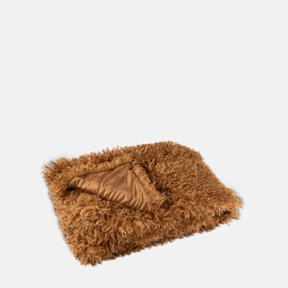 Warrick Faux Fur Throw, Brown